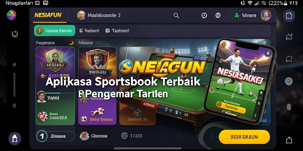 Tampilan utama NESIAFUN dengan akses mudah ke pilihan taruhan olahraga.